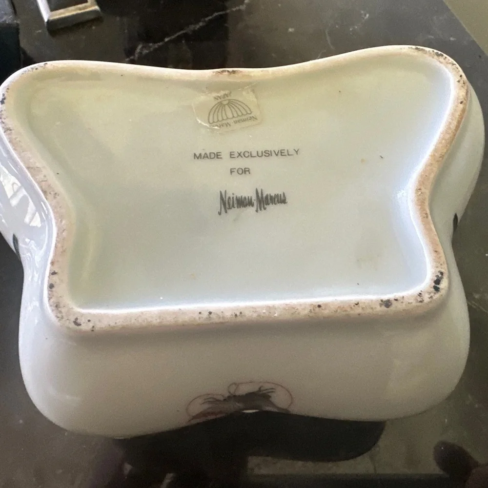 Neiman Marcus Vintage Butterfly Porcelain Trinket Box